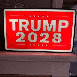 Red Trump 2028 Sign Light Box